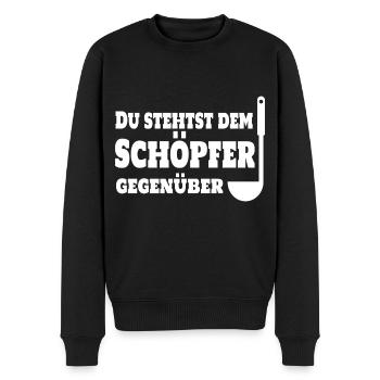 Du stehst dem Schöpfer gegenüber. Koch Chefkoch - Männer Premium Bio Pullover - Schwarz - Vorne - Nico (187cm)