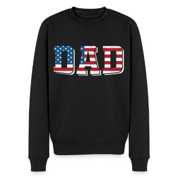 Drapeau de papa des États-Unis - Pull Premium bio Homme - noir - Devant - Nico (187cm)