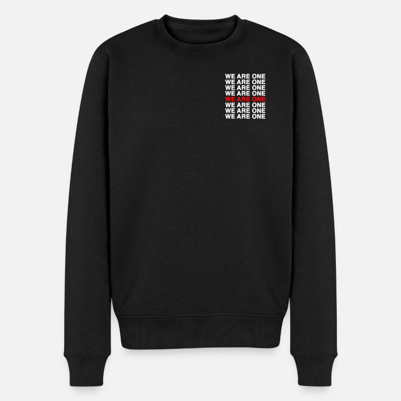 Wir sind eins – Bold Typo Muster - Männer Premium Bio Pullover - Schwarz