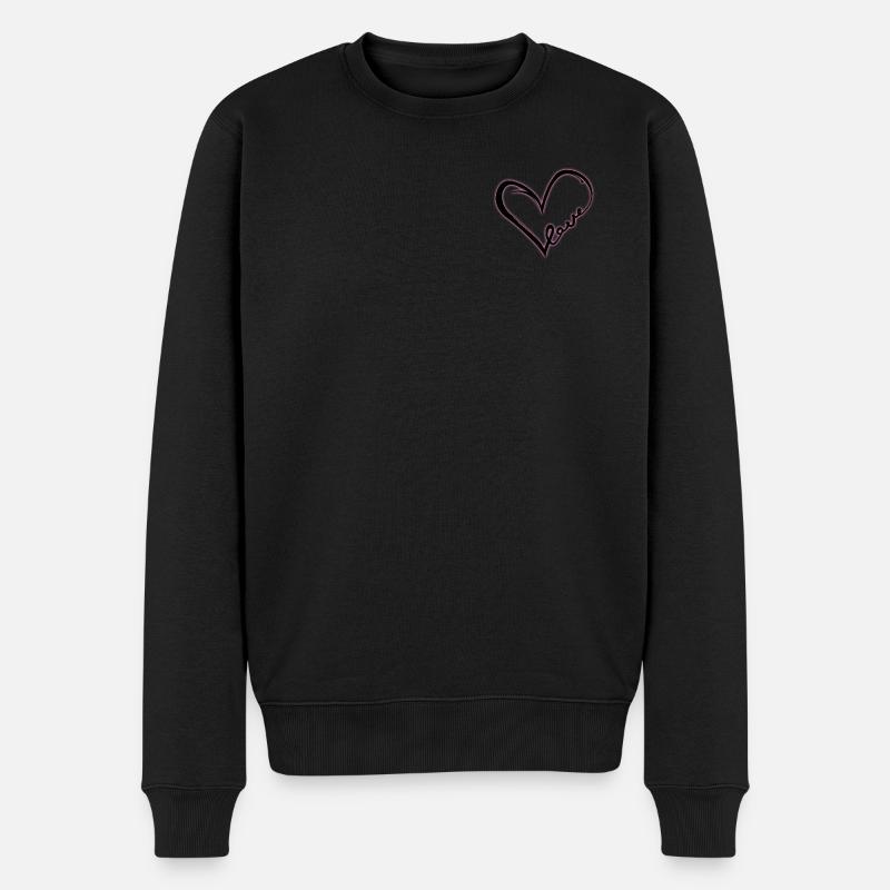 Liebesherz (Black Glow) - Männer Premium Bio Pullover - Schwarz