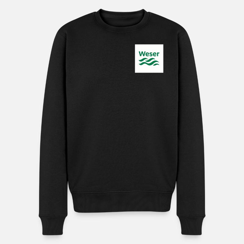 Grün Weiße Weser - Männer Premium Bio Pullover - Schwarz