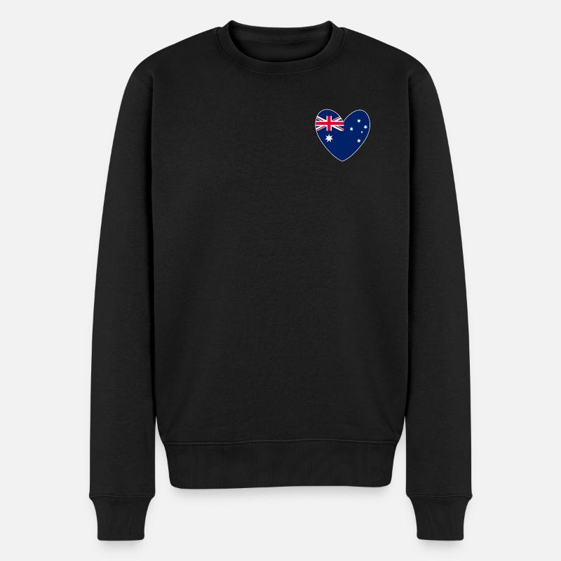 Das Herz Australiens - Männer Premium Bio Pullover - Schwarz