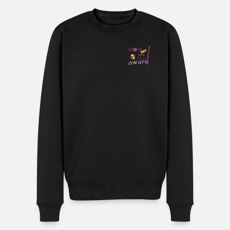 Think Not Be Aware Bee - Männer Premium Bio Pullover - Schwarz