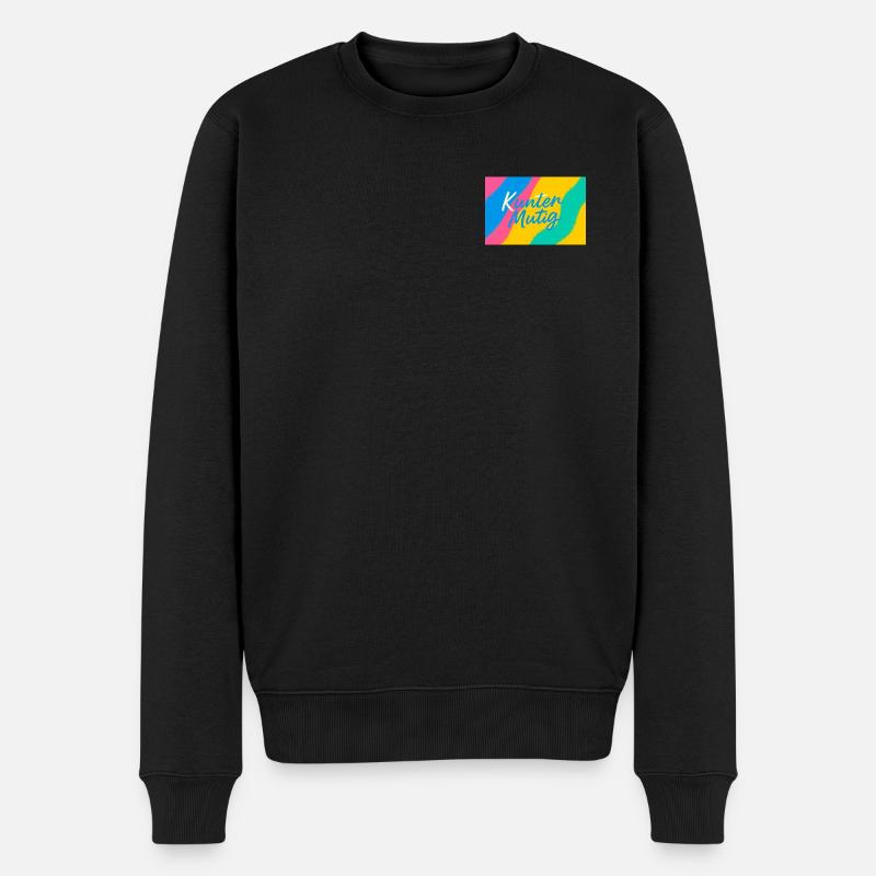 Kunter Mutig Farbrausch - Männer Premium Bio Pullover - Schwarz