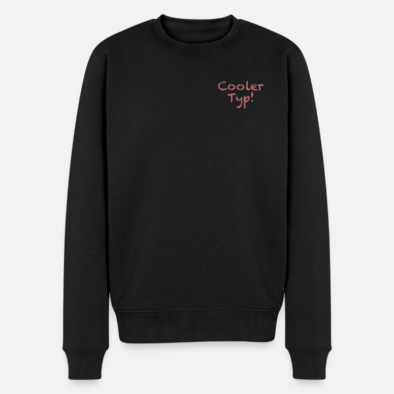 Spruch "Cooler Typ" Hellrot - Männer Premium Bio Pullover - Schwarz