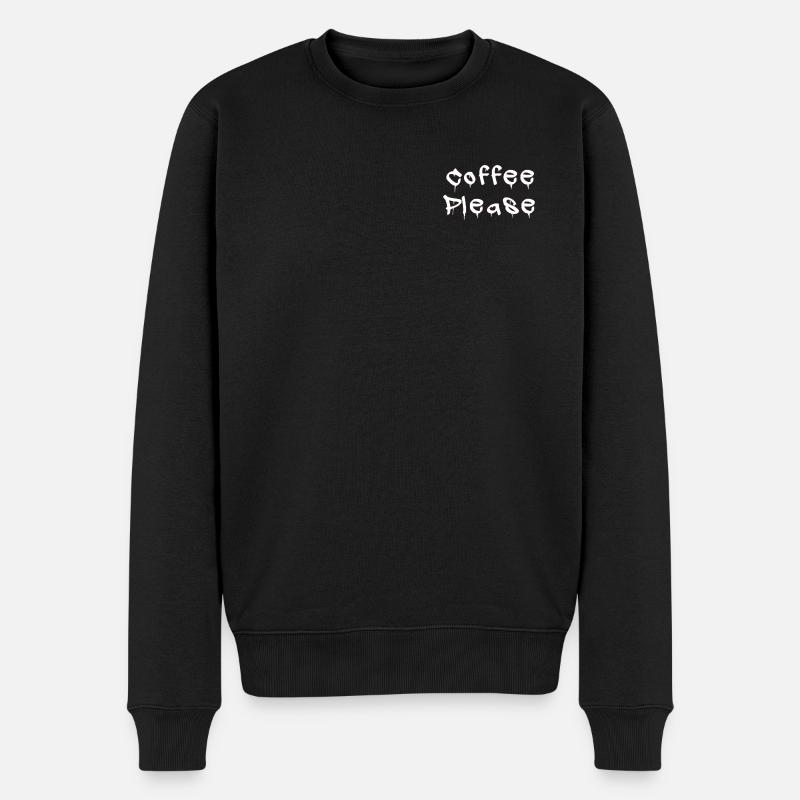 COFFEE_PLEASE - Männer Premium Bio Pullover - Schwarz