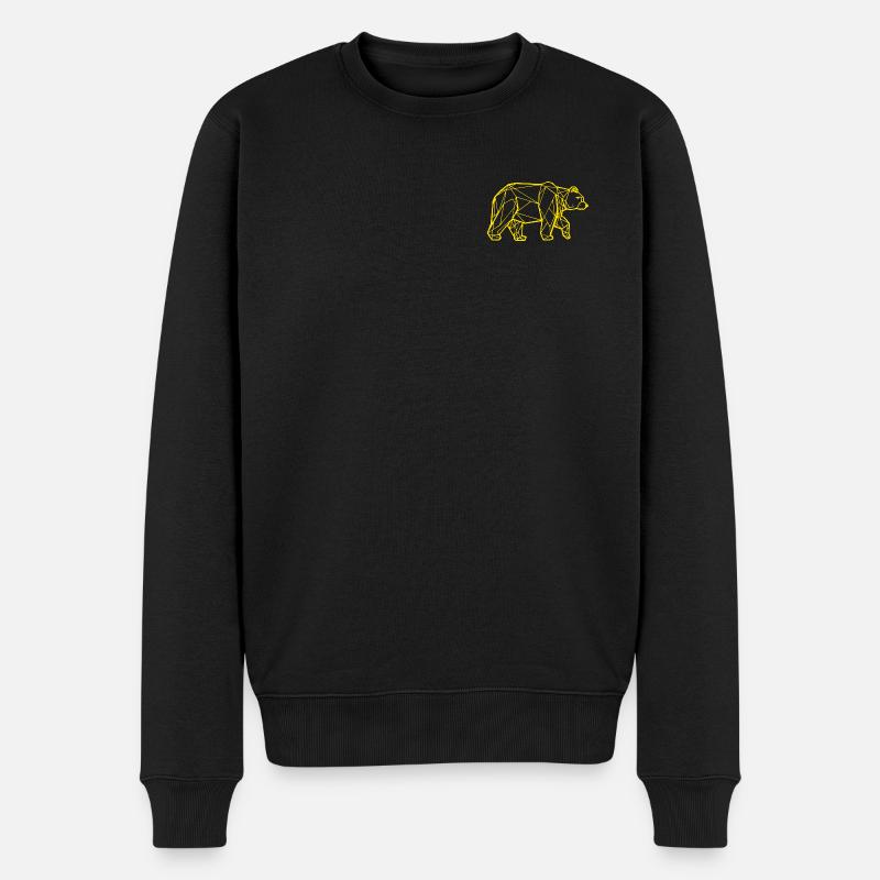 BÄR/N yellow - Männer Premium Bio Pullover - Schwarz