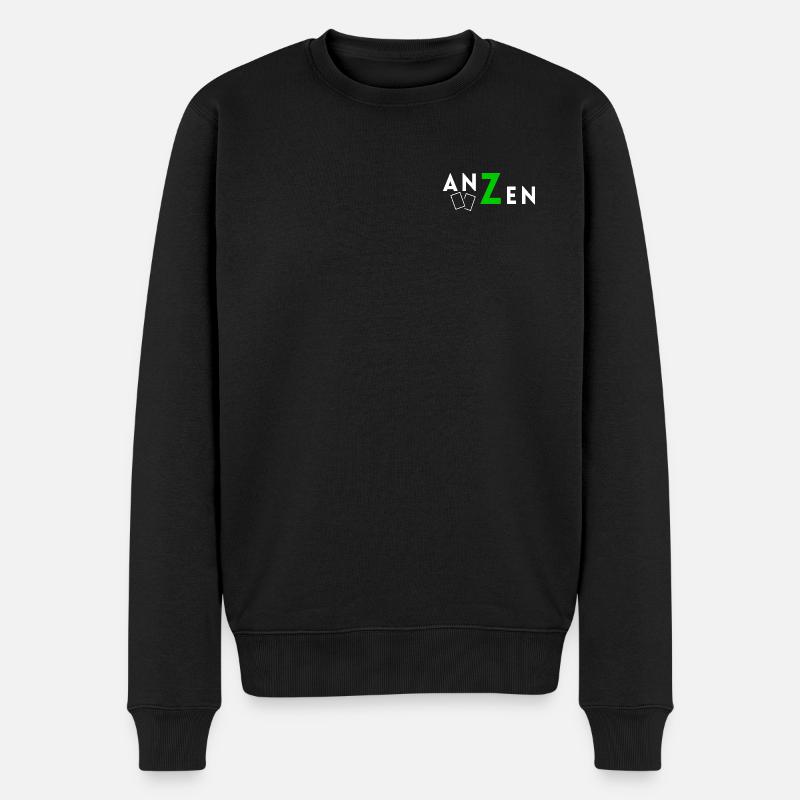 ANZEN Spiele LOGO - Männer Premium Bio Pullover - Schwarz
