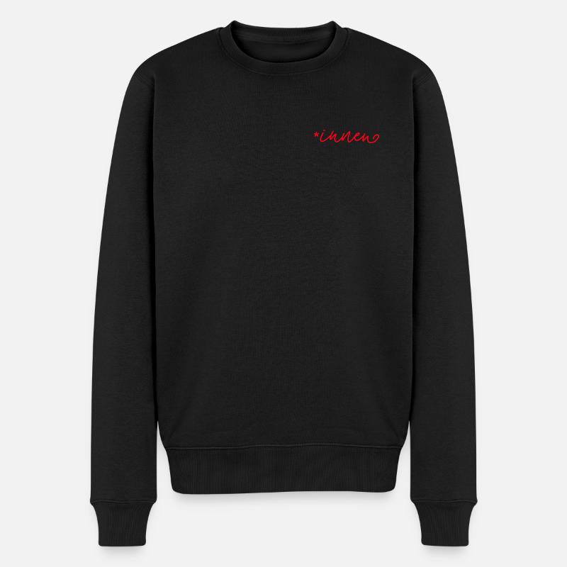 *innen - Gendersternchen - weibliche Form - Männer Premium Bio Pullover - Schwarz