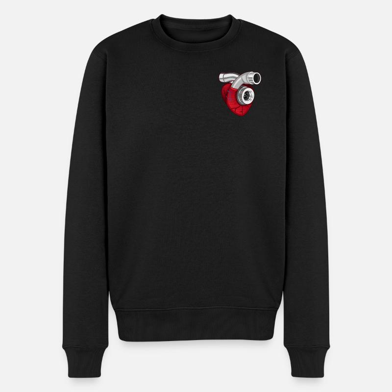 Turbo Herz – Powered by Passion - Männer Premium Bio Pullover - Schwarz