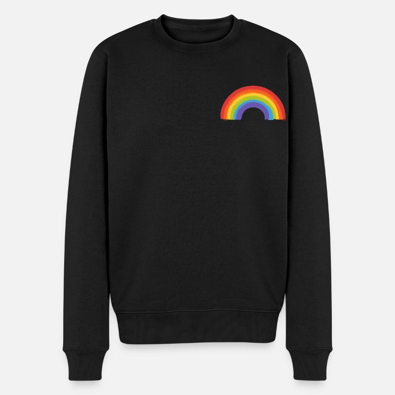 rainbow small - Männer Premium Bio Pullover - Schwarz
