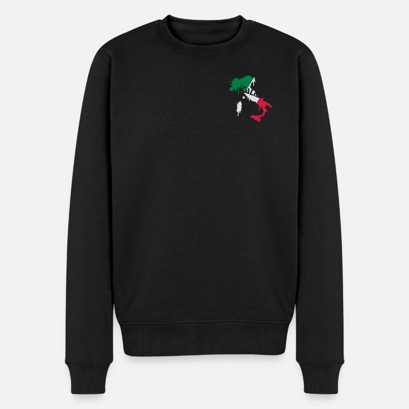 Landkarte Italien - Männer Premium Bio Pullover - Schwarz