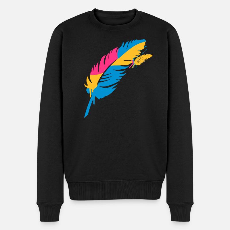 Une plume colorée - Pull Premium bio Homme - noir