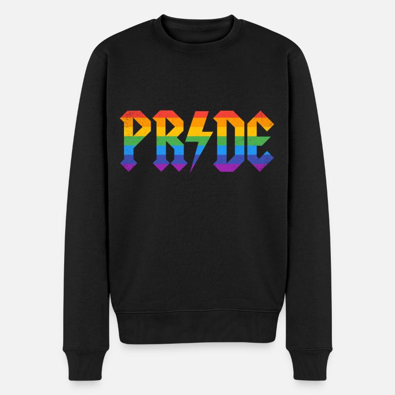 PRIDE Flag Rock - Männer Premium Bio Pullover - Schwarz