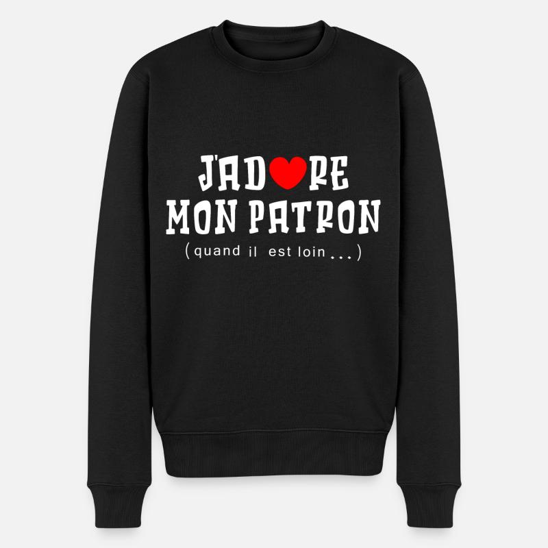 ICH LIEBE MEINEN CHEF - Männer Premium Bio Pullover - Schwarz