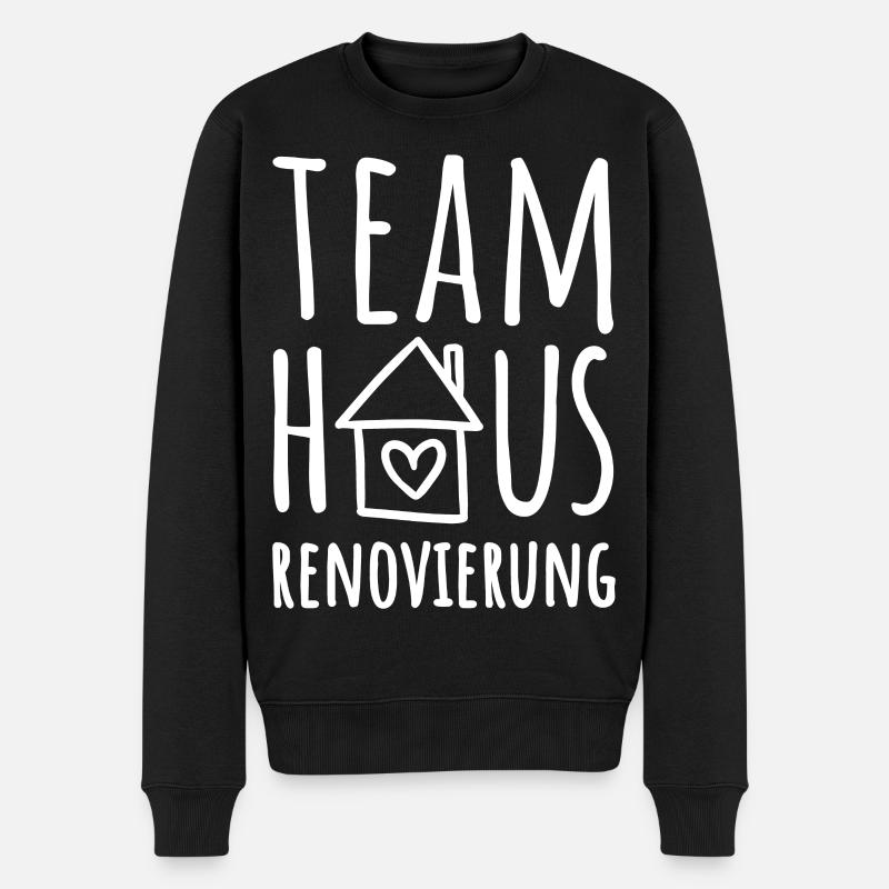 Team Haus Renovierung - Haus renovieren - Männer Premium Bio Pullover - Schwarz