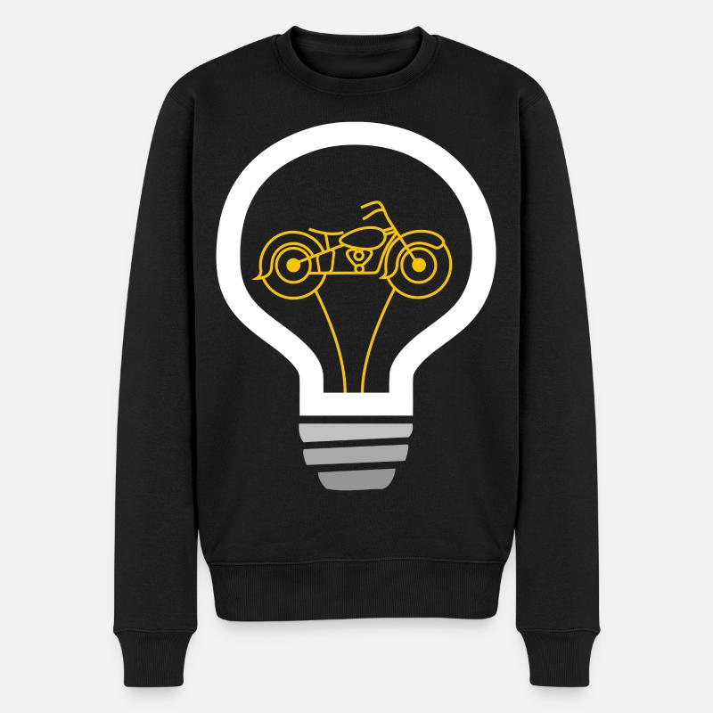 Moto à l’intérieur de l’ampoule - Pull Premium bio Homme - noir