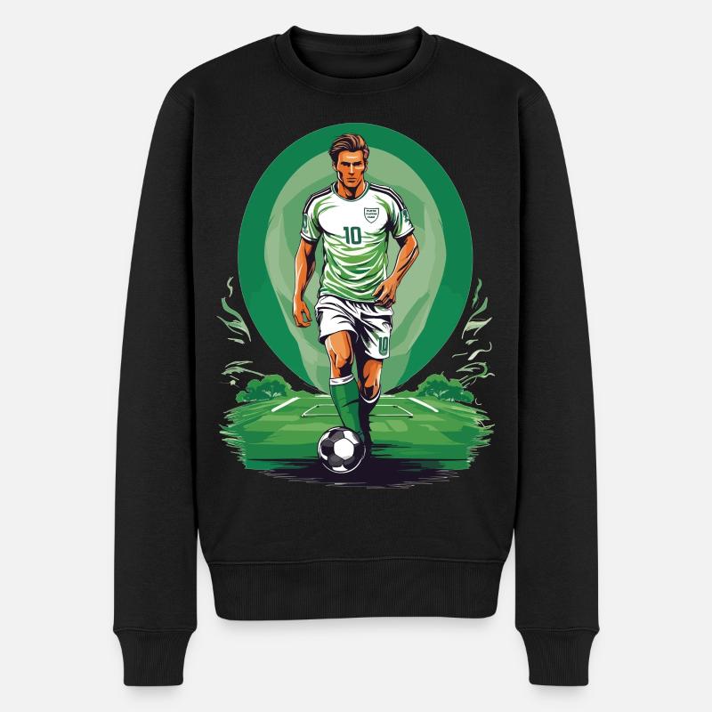 Fußballspier - Männer Premium Bio Pullover - Schwarz