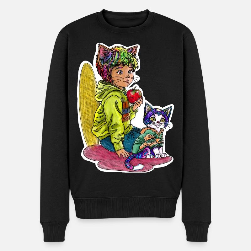 Beste Freunde - Männer Premium Bio Pullover - Schwarz