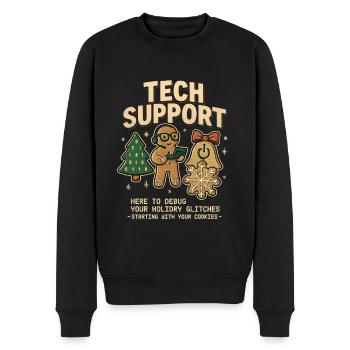 Vintage Technischer Support Retro IT Weihnachten - Männer Premium Bio Pullover - Schwarz - Vorne - Nico (187cm)
