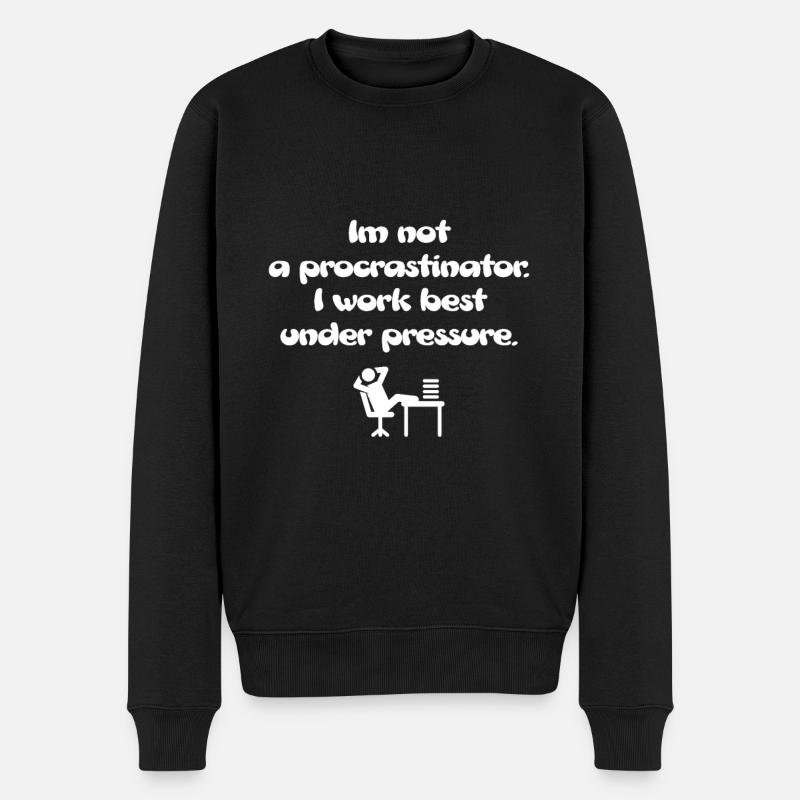 Pas un procrastinateur - Pull Premium bio Homme - noir