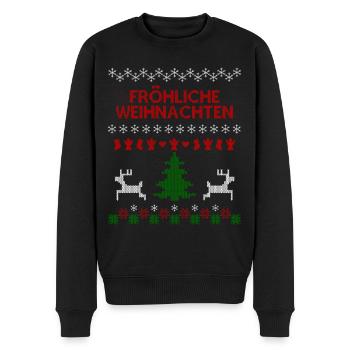Fröhliche Weihnachten - Männer Premium Bio Pullover - Schwarz - Vorne - Nico (187cm)