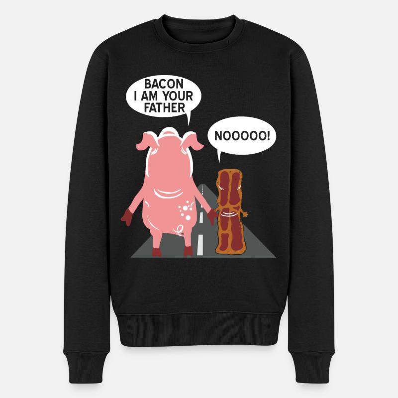 Bacon ich bin dein Vater - Männer Premium Bio Pullover - Schwarz
