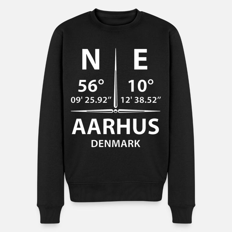 GPS Aarhus DK - Männer Premium Bio Pullover - Schwarz