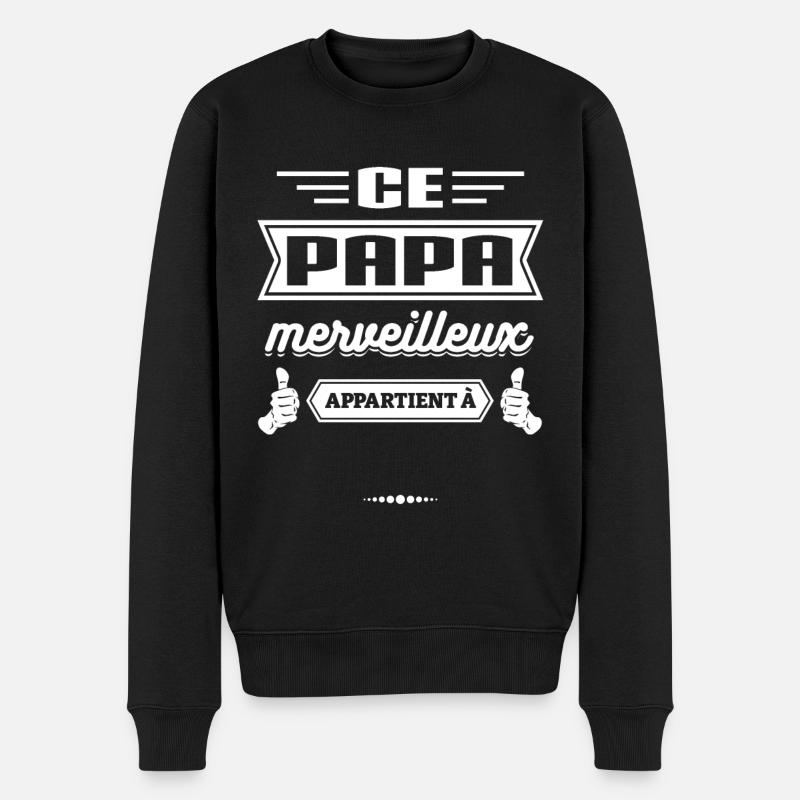 CADEAU PAPA À PERSONNALISER - Pull Premium bio Homme - noir