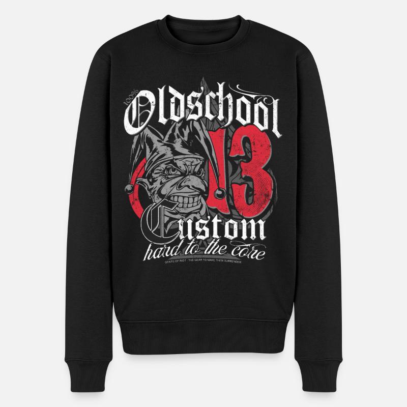 Oldschool Custom - Männer Premium Bio Pullover - Schwarz