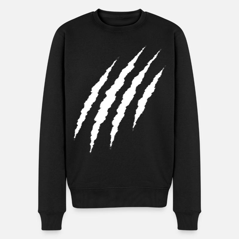weiße Klaue - Männer Premium Bio Pullover - Schwarz