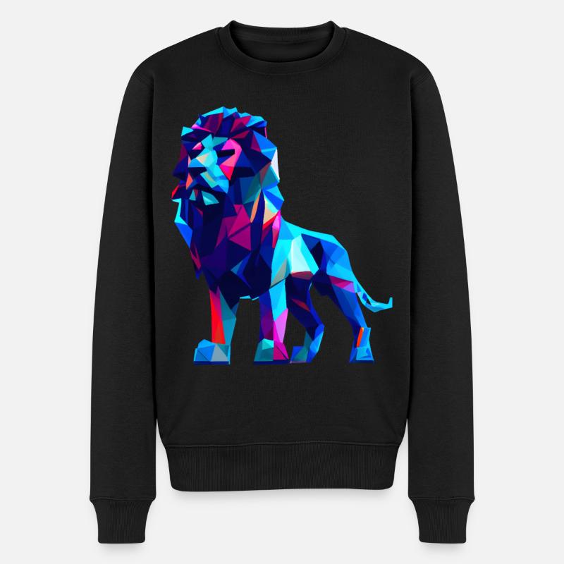 Lions polygonaux - Pull Premium bio Homme - noir