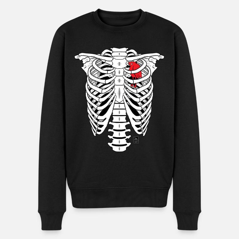 SKELETON - Männer Premium Bio Pullover - Schwarz