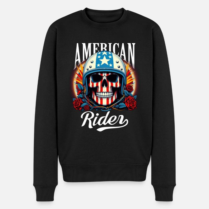 Reiter-Schädel - Männer Premium Bio Pullover - Schwarz