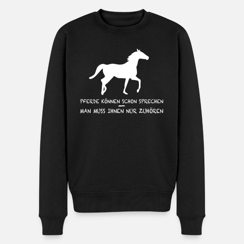 Reiterin Pferd Spruch Reiten Geschenk Islandpferde - Männer Premium Bio Pullover - Schwarz