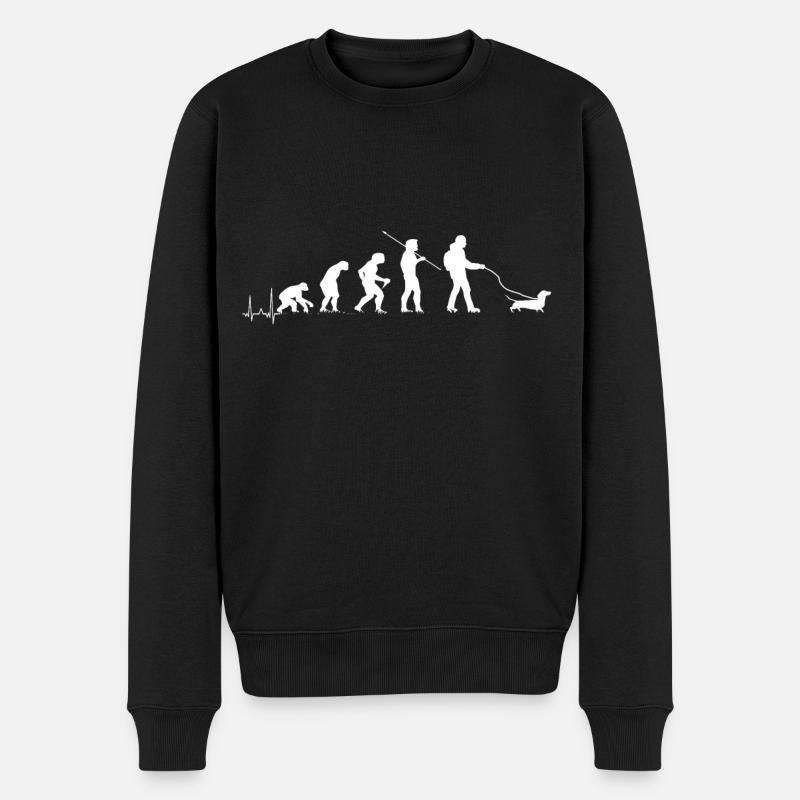 Dachshund Evolution - Men's Premium Organic Jumper - black