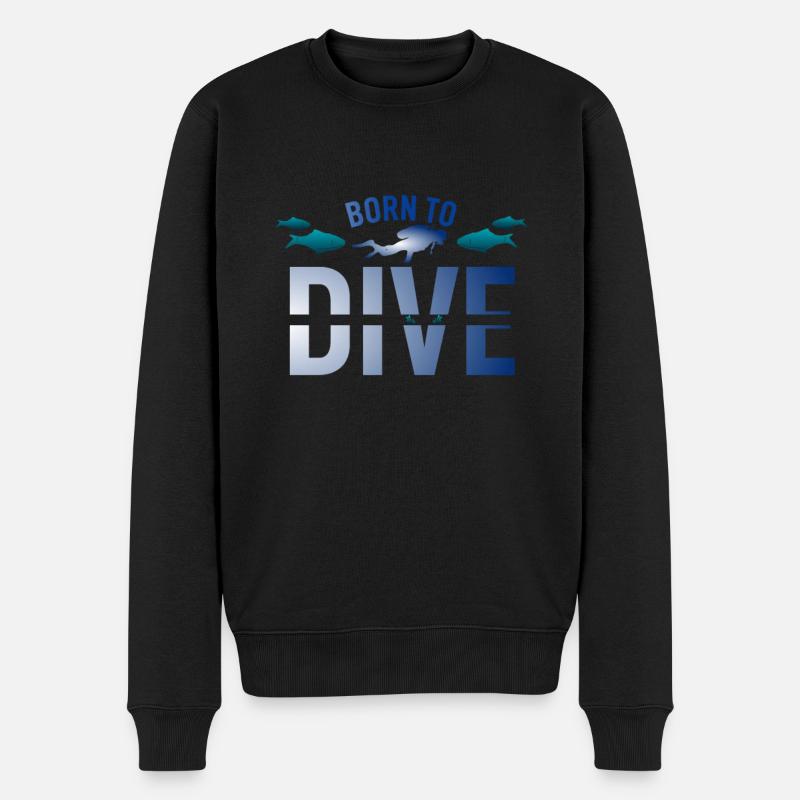 Tauchen Meer Schnorcheln Unterwasser Taucher Ozean - Männer Premium Bio Pullover - Schwarz