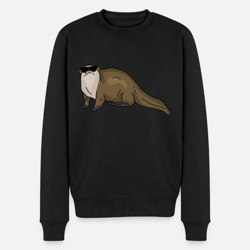 Otter Fischotter Seeotter Geschenkidee Tiere - Männer Premium Bio Pullover - Schwarz