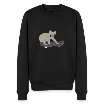 Skateboard Skaten Skateboarden Koala Geschenkidee - Männer Premium Bio Pullover - Schwarz - Vorne - Nico (187cm)