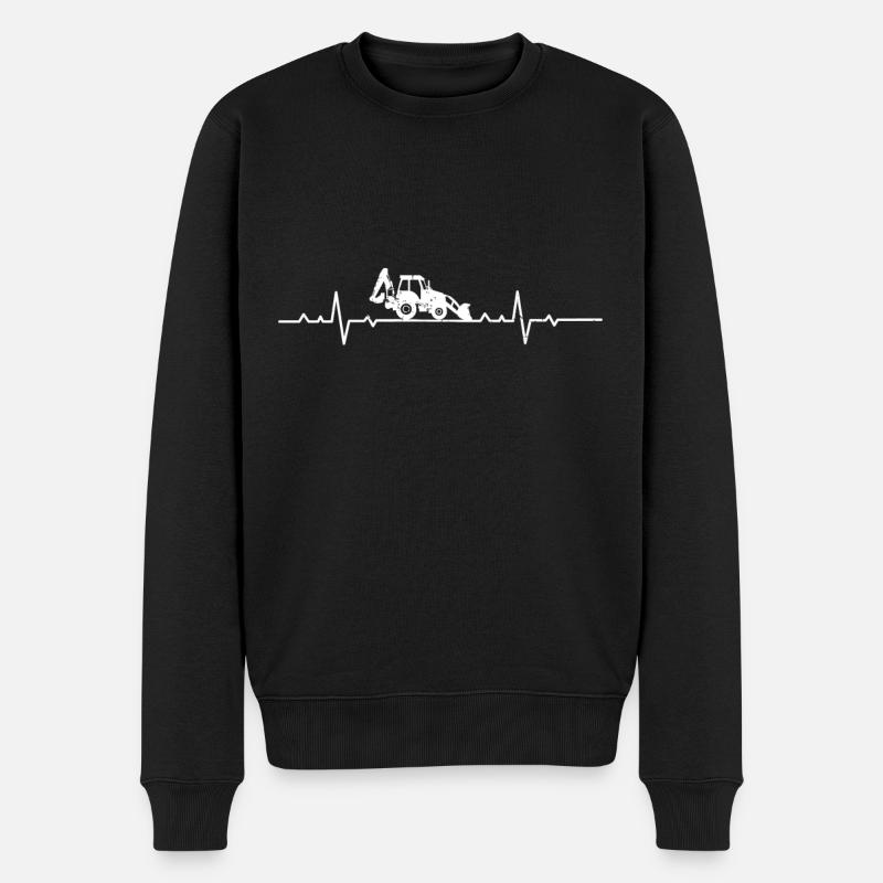Baggerfahrer Geschenkidee Radlader Bauarbeiter - Männer Premium Bio Pullover - Schwarz