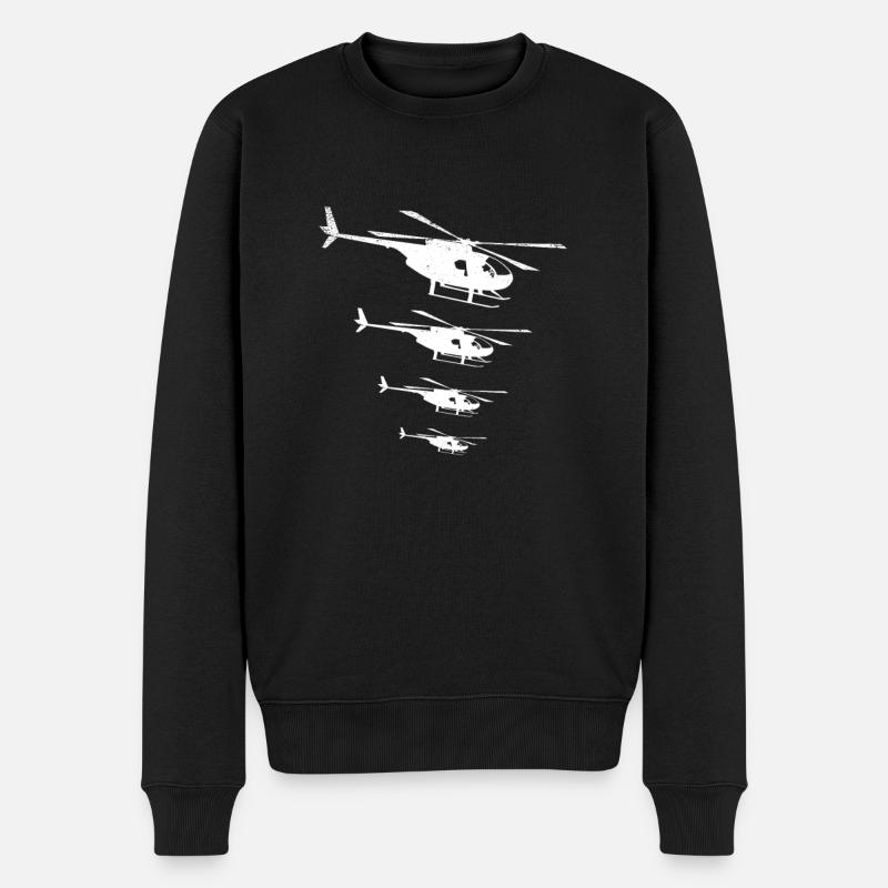 Hubschrauber Helikopter Geschenk Piloten fliegen - Männer Premium Bio Pullover - Schwarz