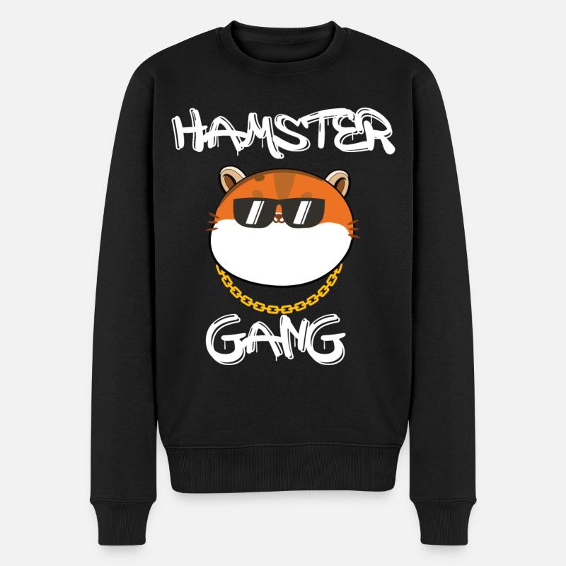 Hamster Gang - Männer Premium Bio Pullover - Schwarz