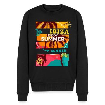 Ibiza Été Sun Beach Sea Palms Vacances - Pull Premium bio Homme - noir - Devant - Nico (187cm)