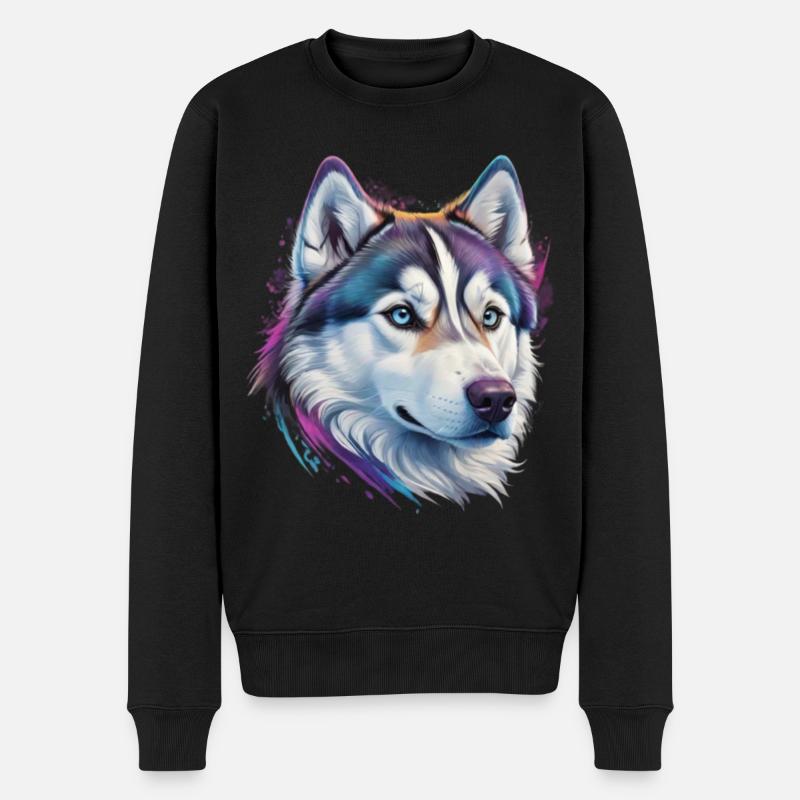 Tête de husky - Pull Premium bio Homme - noir