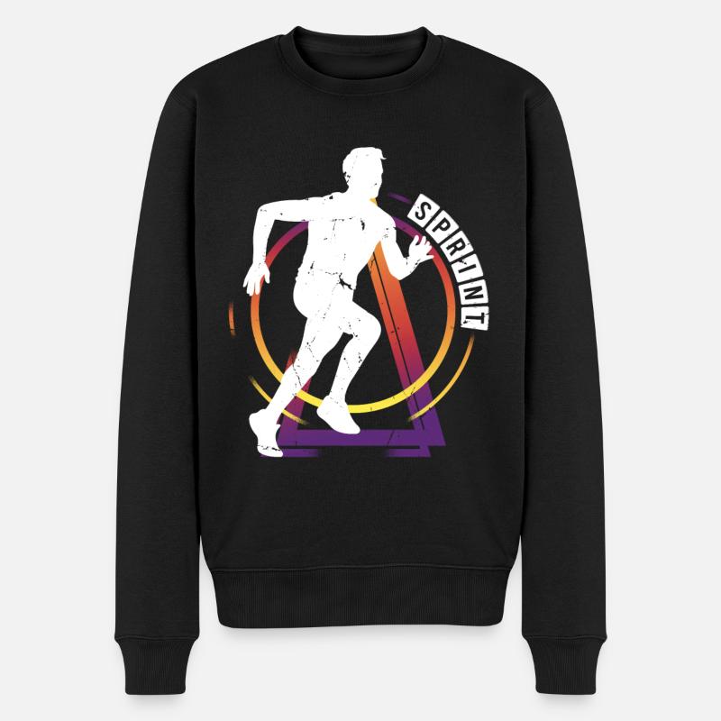 Sprint Sprinter Sprinten Leichtathletik Laufen - Männer Premium Bio Pullover - Schwarz