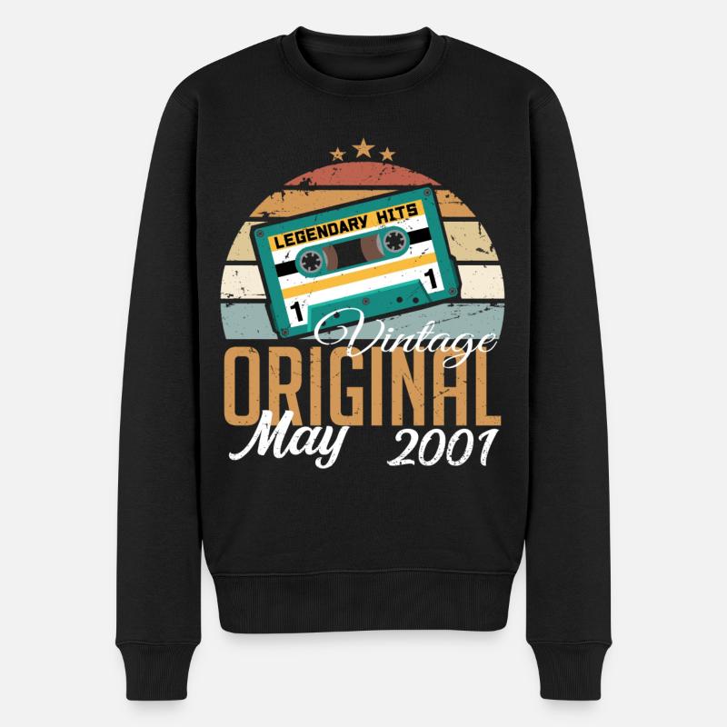 Maj 2001 Fødselsdagsgave 2001 Maj - maj 2001 - Økologisk premium-sweatshirt til mænd - sort