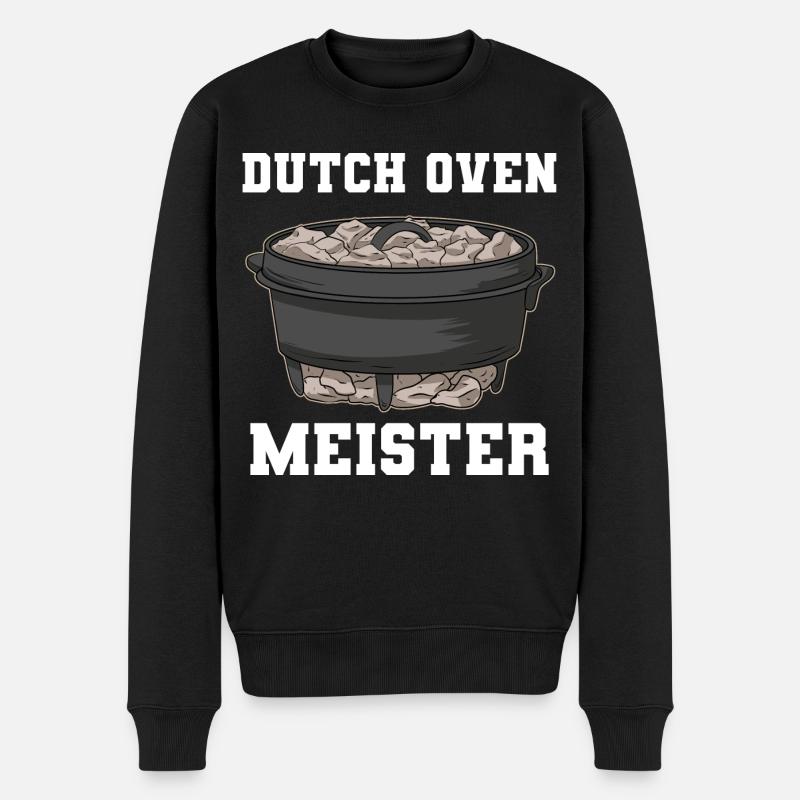 Dutch Oven Meister Dopfen Feuertopf Grillen - Männer Premium Bio Pullover - Schwarz