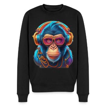 Singe cool - Pull Premium bio Homme - noir - Devant - Nico (187cm)