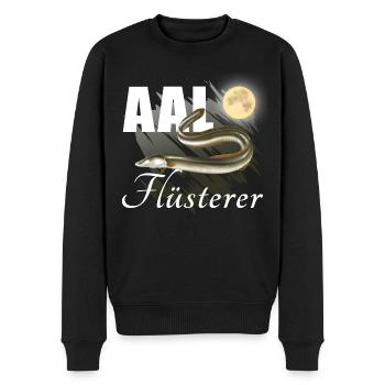Aal Flüsterer - Vollmond - Männer Premium Bio Pullover - Schwarz - Vorne - Nico (187cm)