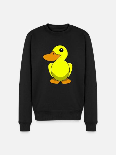Eend badeend geel kinderen - Mannen Premium Bio sweater - zwart